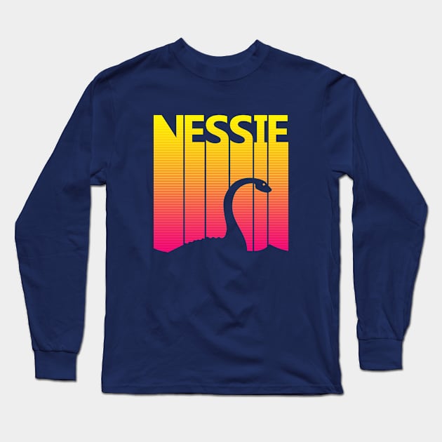 Vintage Retro 1980s Nessie Long Sleeve T-Shirt by GWENT